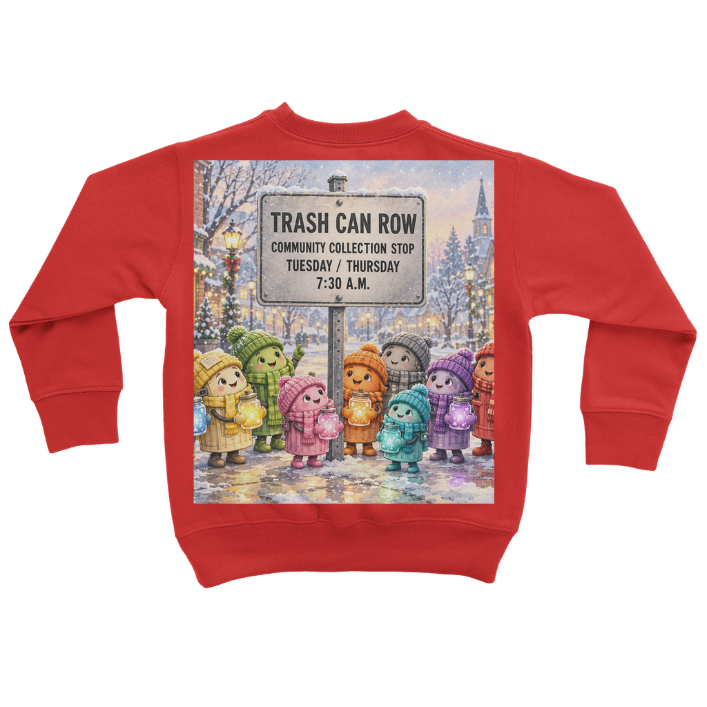 Trash Can Row Classic Kids Sweatshirt