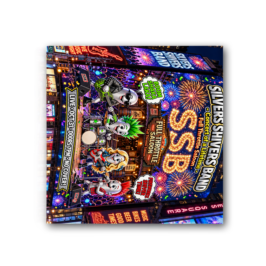 The Silver Shivers Band Premium Stretched Canvas