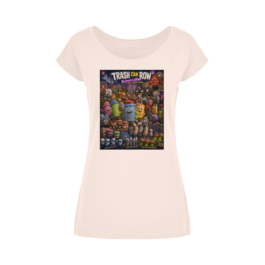 Trash Can Row CONCERT FOR A LIFETIME Wide Neck Women's T-Shirt XS-5XL