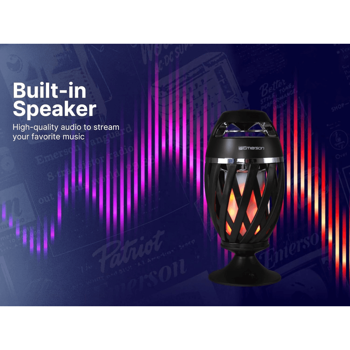 Emerson Outdoor Flame Light Bluetooth Speaker