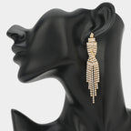 Rhinestone Tassel Drop Evening Earrings