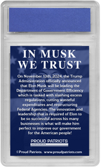 Elon Musk DOGE Trading Card - Graded Gem Mint 10