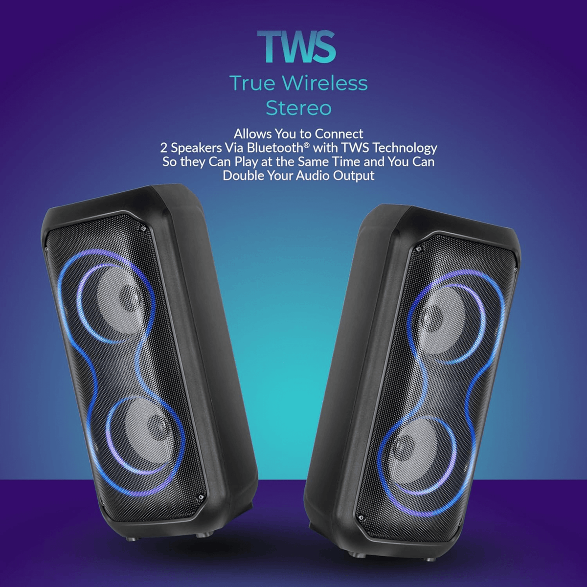 IQ Sound 2x4-Inch High Efficiency Bluetooth Speaker System