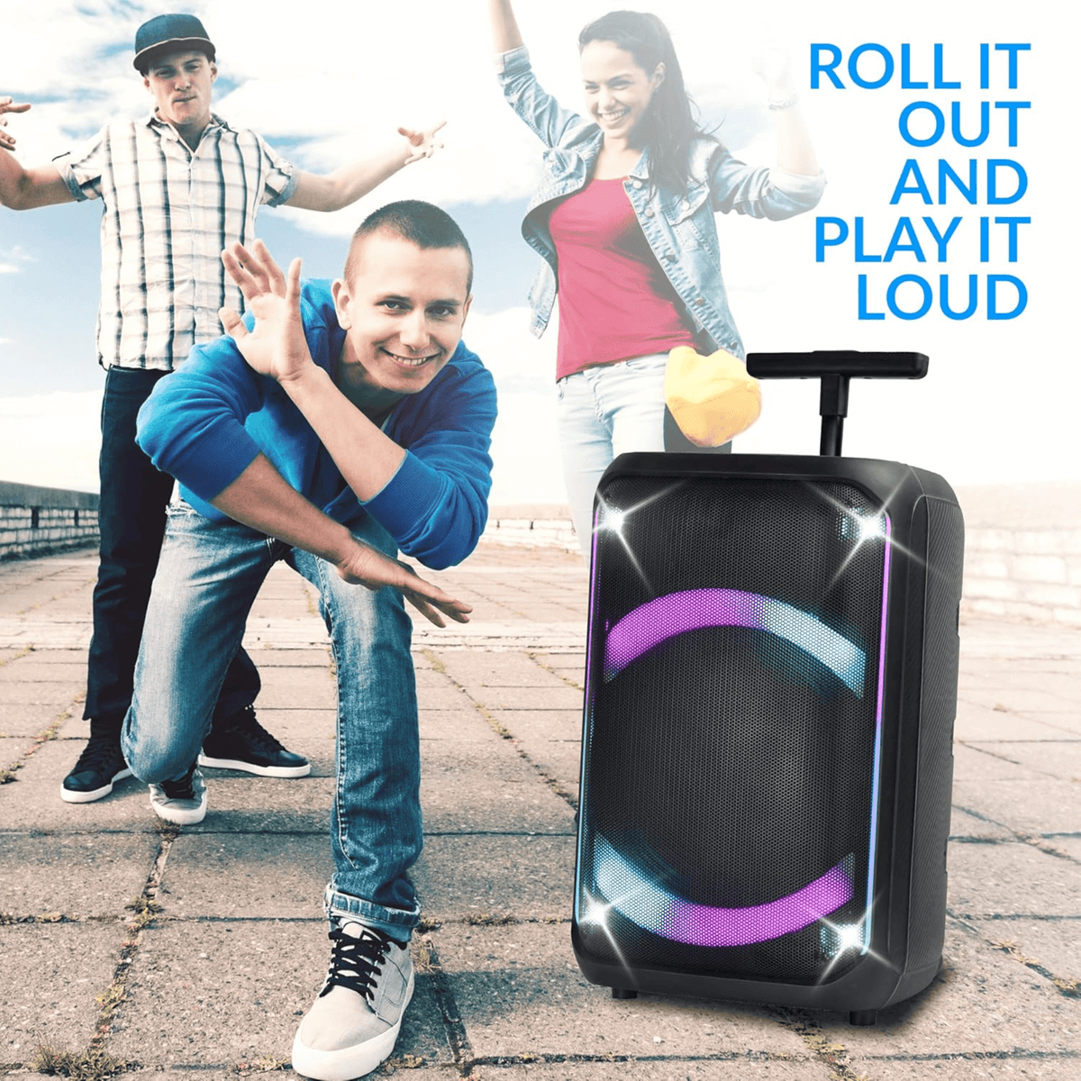 IQ Sound 12-Inch Portable Bluetooth Party Speaker with TWS