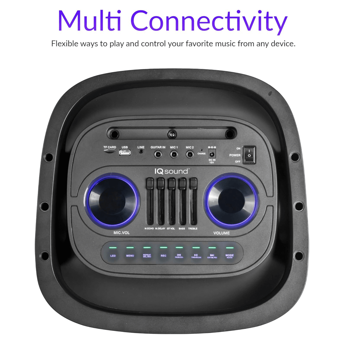 IQ Sound 2x10-Inch Portable Bluetooth DJ Speaker