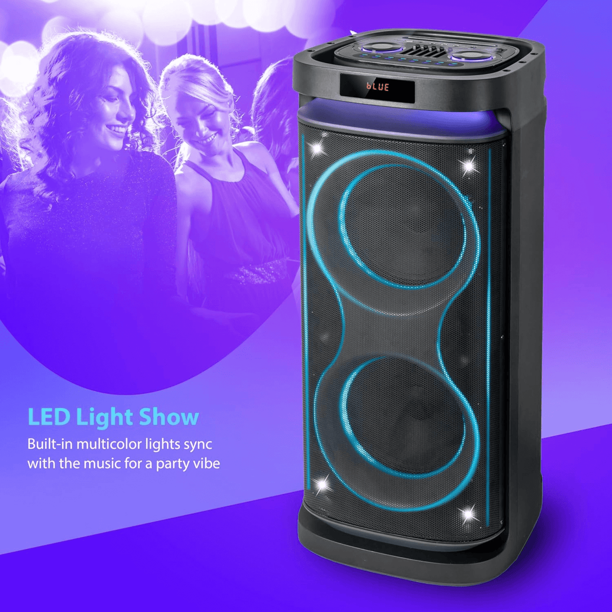 IQ Sound 2x10-Inch Portable Bluetooth DJ Speaker
