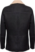 Men’s Double Breasted Real Leather Jacket With Fur