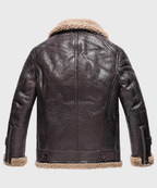 Men’s Sheepskin Shearling Dark Brown Leather Jacket