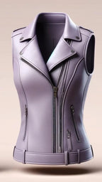 Charlotte Purple Leather Vest for Women