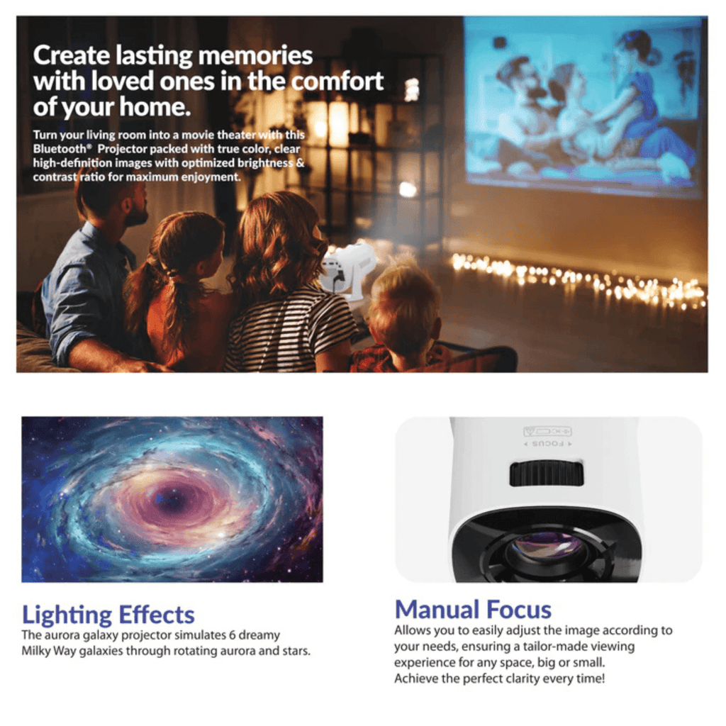 Supersonic Smart WiFi Streaming Projector with Bluetooth