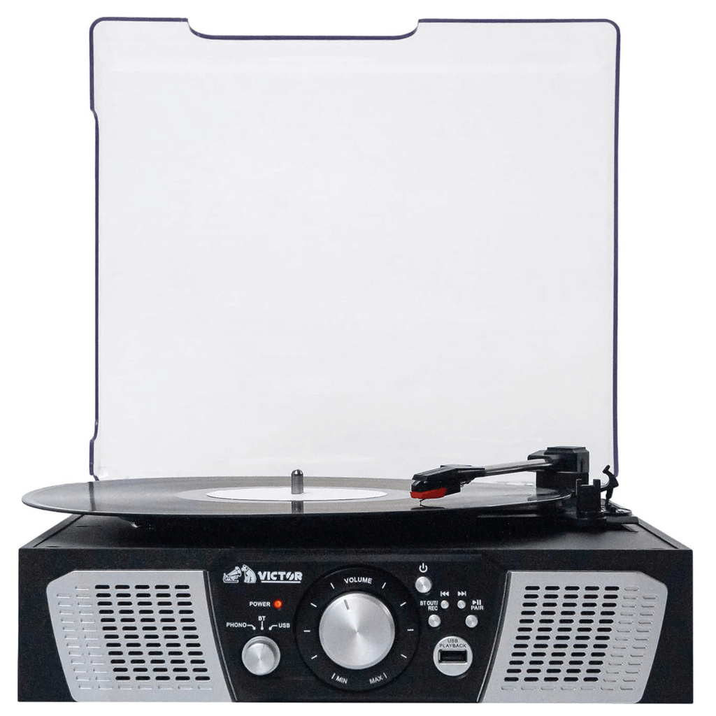 Victor Lakeshore 5-in-1 Hybrid Bluetooth Turntable System w USB and RCA Output