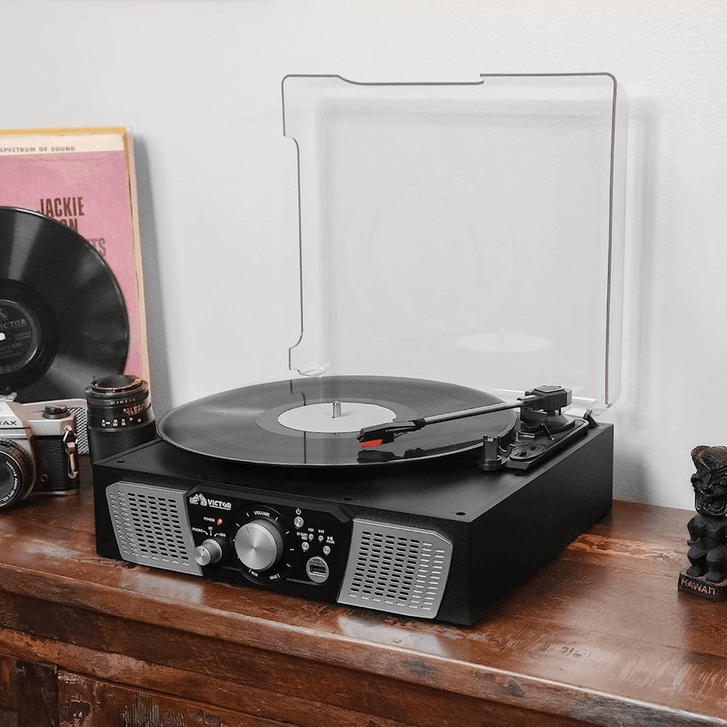 Victor Lakeshore 5-in-1 Hybrid Bluetooth Turntable System w USB and RCA Output