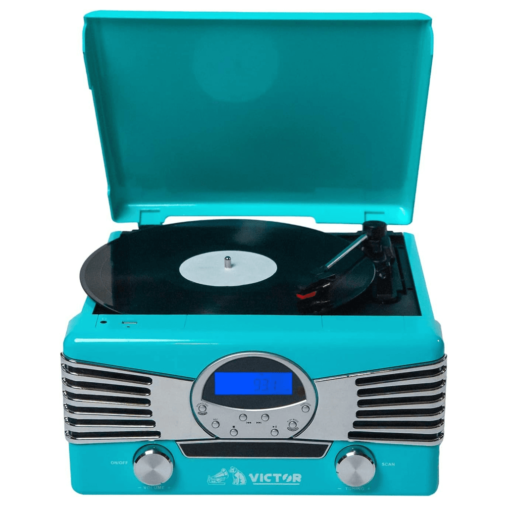 Victor Diner 7-in-1 Turntable Music Center with CD & MP3 Player and Bluetooth Function