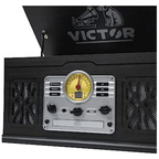 Victor State 7-in-1 Wood Music Center with 3-Speed Turntable and Dual Bluetooth