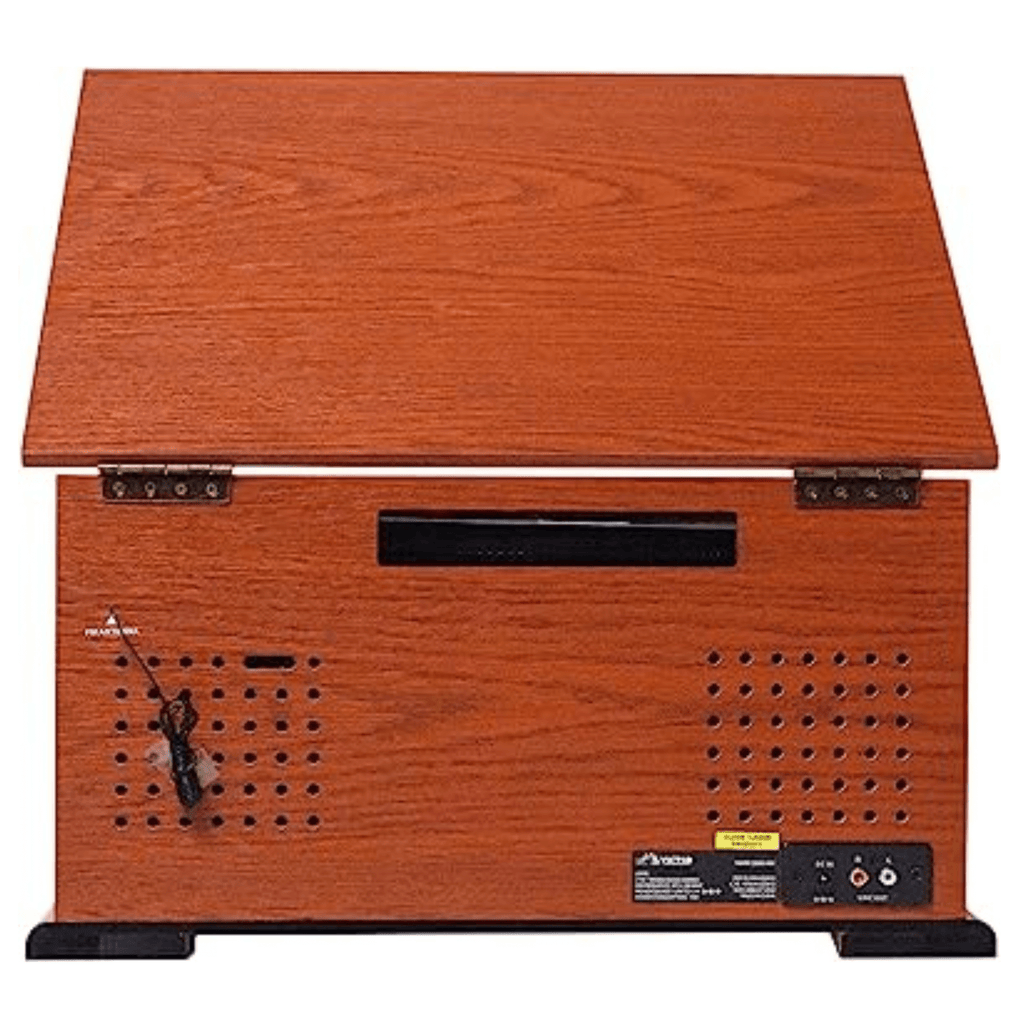 Victor State 7-in-1 Wood Music Center with 3-Speed Turntable and Dual Bluetooth