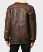 Vintage Brown Leather Shearling Jacket