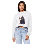 angry can man Cropped Raw Edge Boyfriend Hoodie