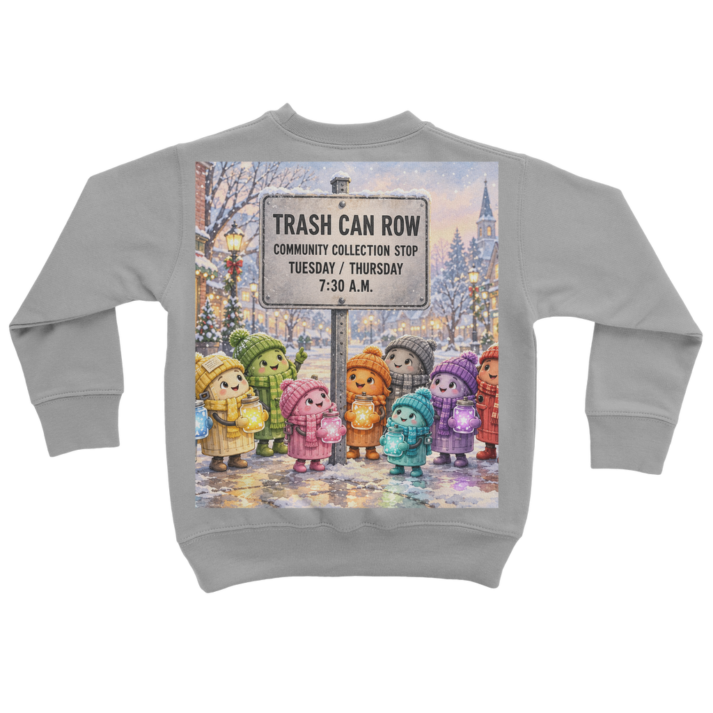 Trash Can Row Classic Kids Sweatshirt