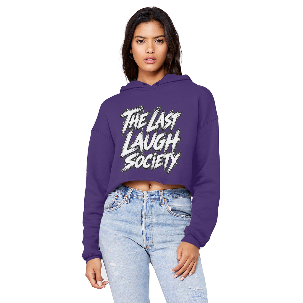 The Last Laugh Society Cropped Raw Edge Boyfriend Hoodie