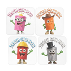 TRASH CAN MAN Hardboard Coaster Set of 4