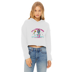 AOP Ladies Cropped Raw Edge Hoodie