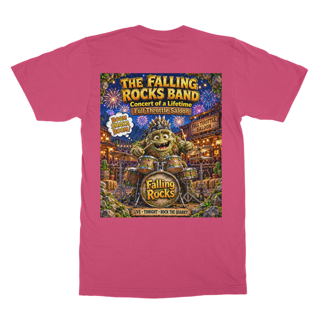 Falling Rocks Collection Classic Heavy Cotton Adult T-Shirt