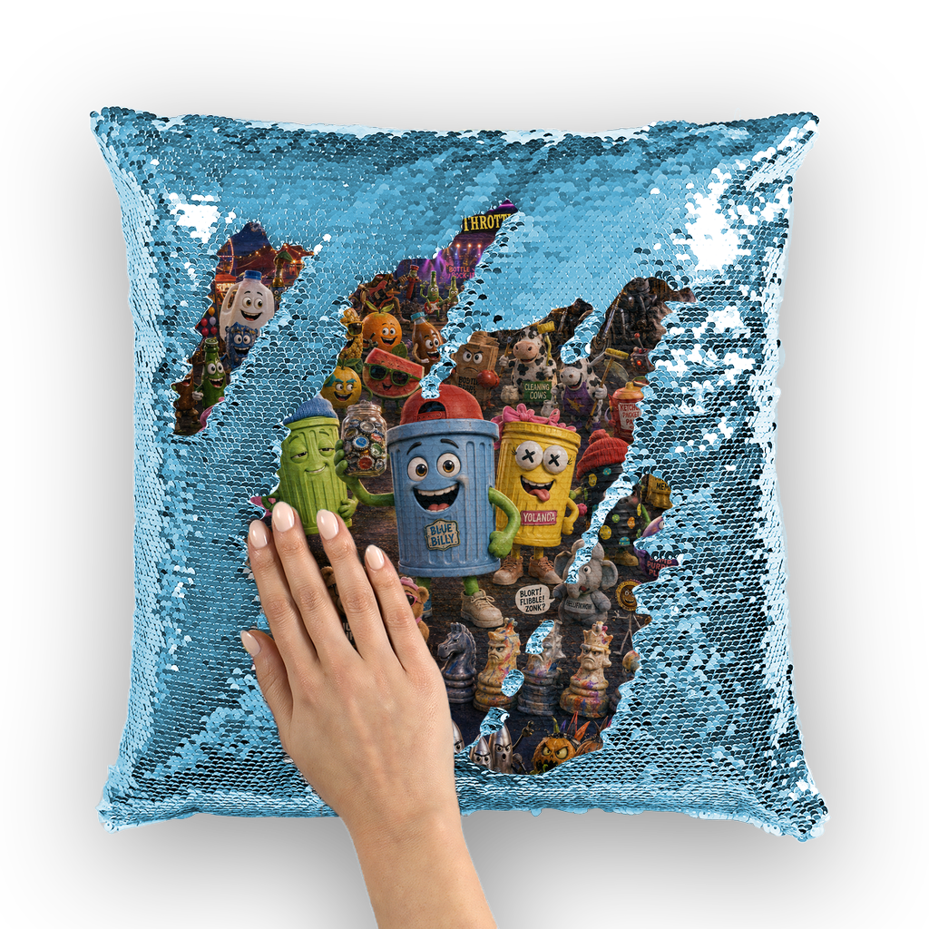 Trash Can Row: Concert for a Lifetime – Sequin Cushion Cover