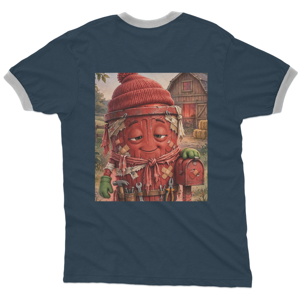 Trash Can Row Adult Ringer T-Shirt