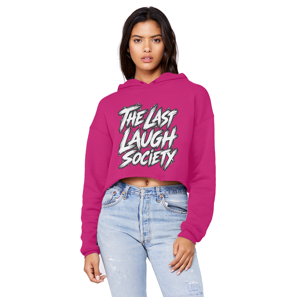 The Last Laugh Society Cropped Raw Edge Boyfriend Hoodie