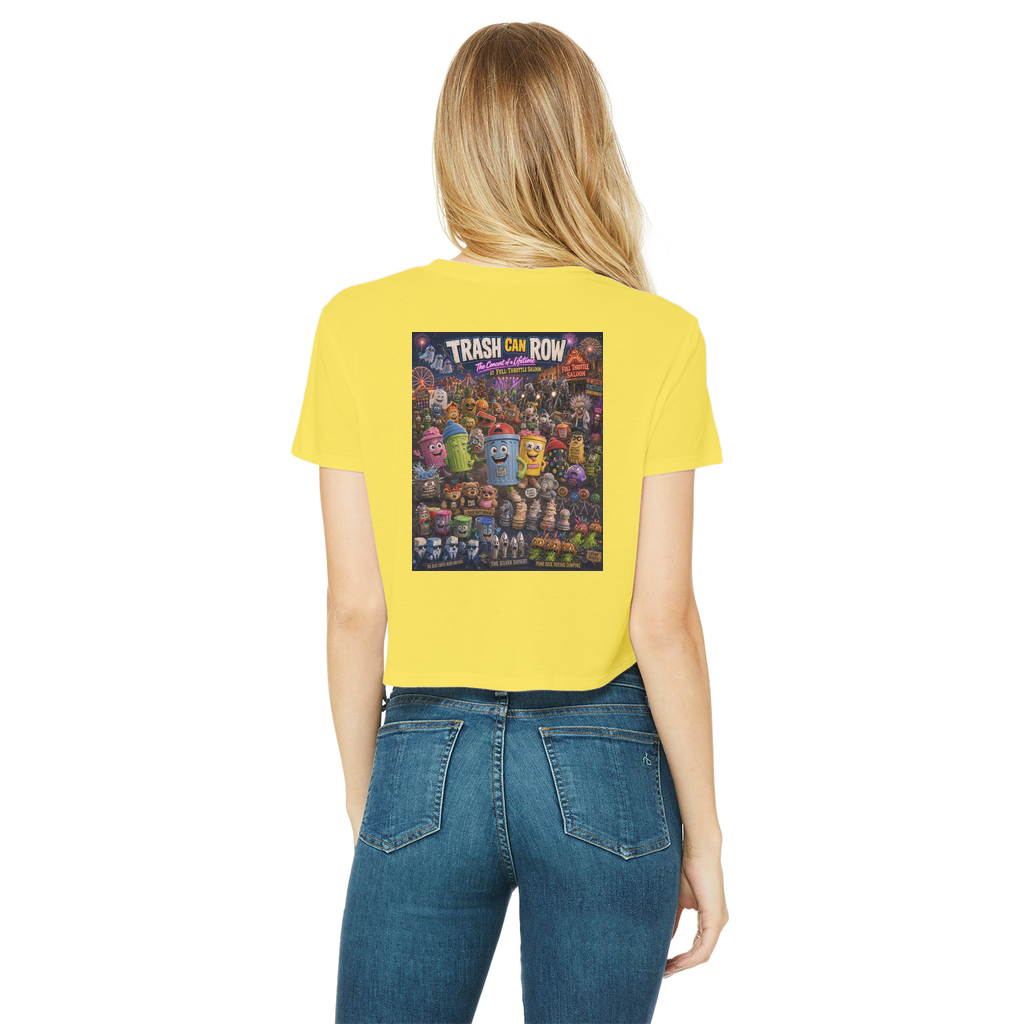 Trash Can Row: Concert for a Lifetime – Classic Women's Cropped Raw Edge T-Shirt