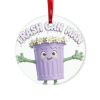 TRASH CAN MAN Glass Hanging Ornament