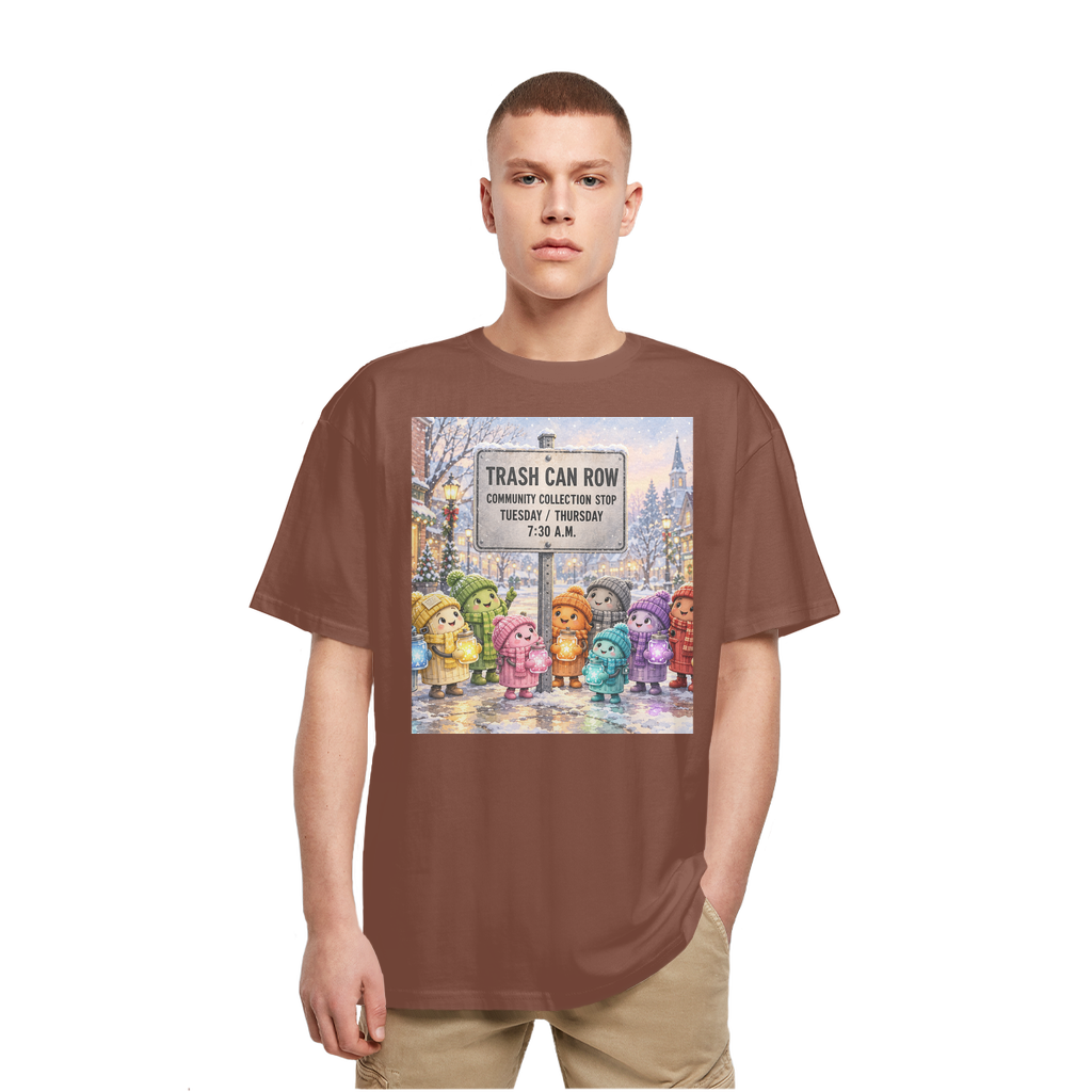 Trash Can Row Heavy Oversized T-Shirt