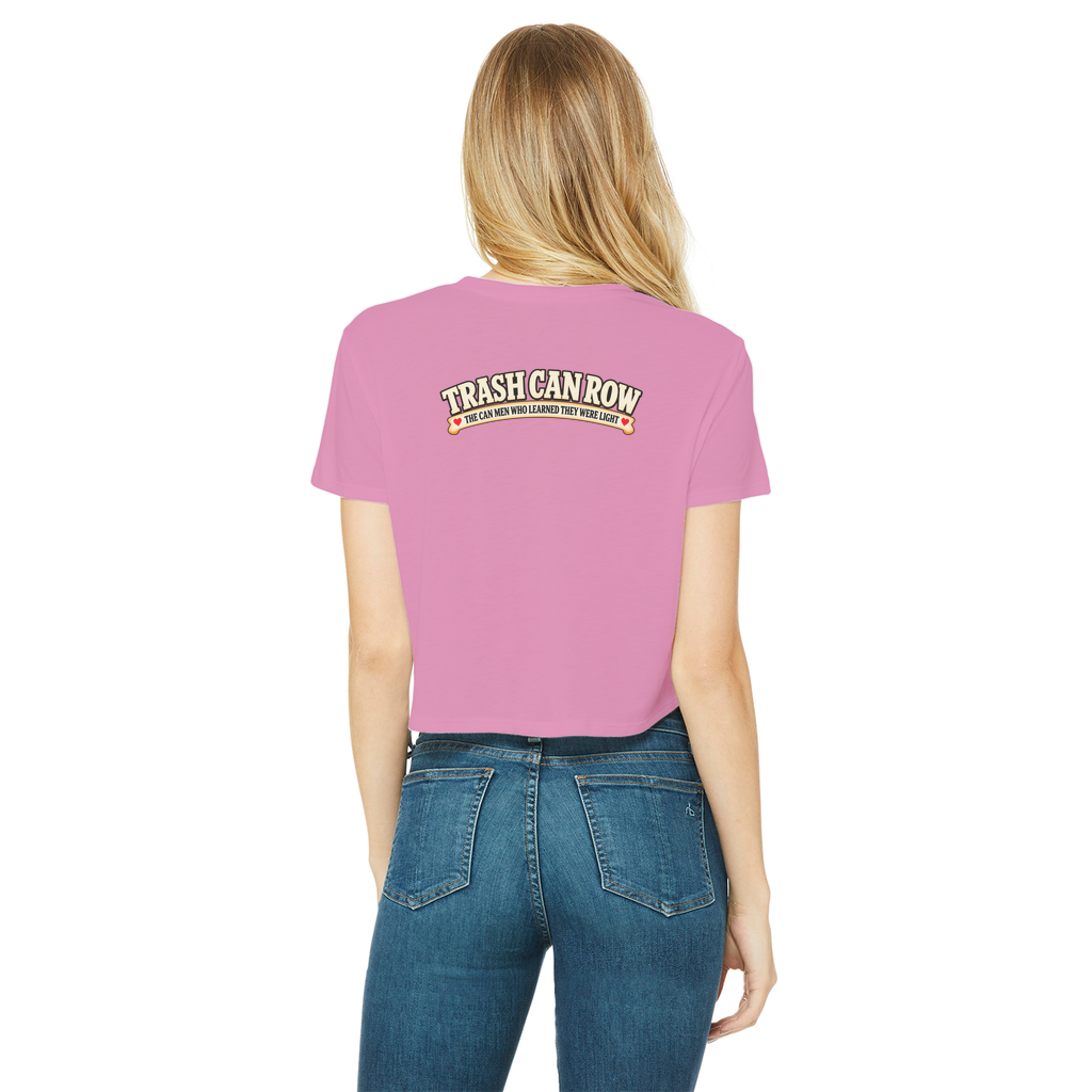 Trash Can Row – Classic Women's Cropped Raw Edge T-Shirt