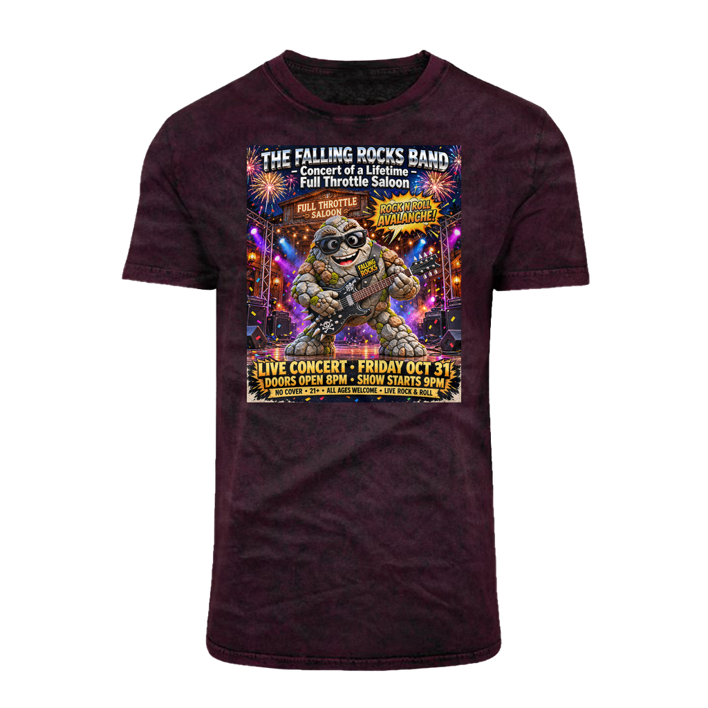 Falling Rocks Collection Acid Washed T-Shirt