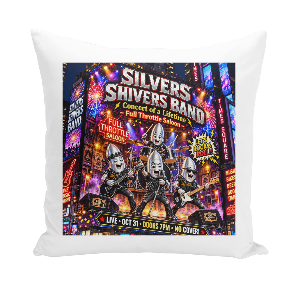 The Silver Shivers Band Throw Pillows