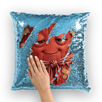 Trash Can Row Sequin Cushion Cover