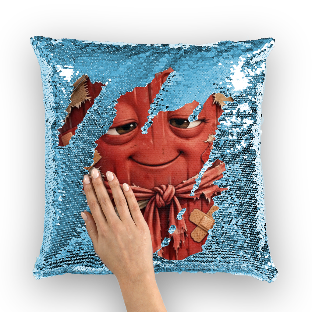 Trash Can Row Sequin Cushion Cover