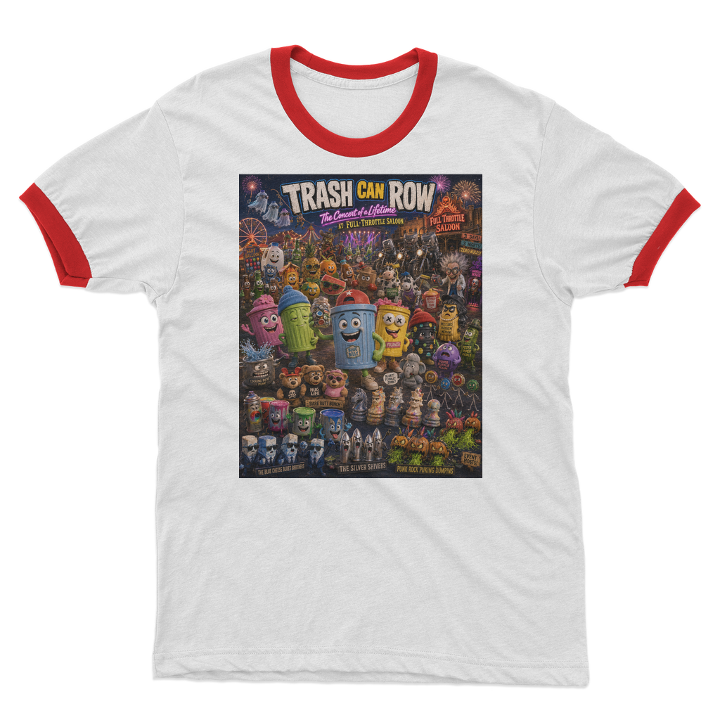 Trash Can Row: Concert for a Lifetime – Adult Ringer T-Shirt