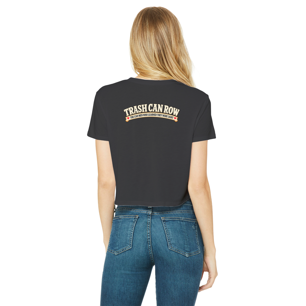 Trash Can Row – Classic Women's Cropped Raw Edge T-Shirt