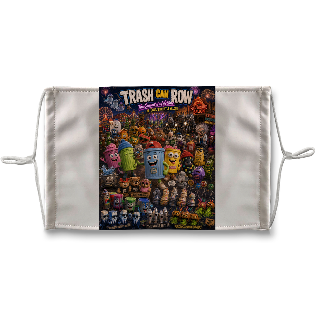 Trash Can Row CONCERT FOR A LIFETIME Sublimation Face Mask