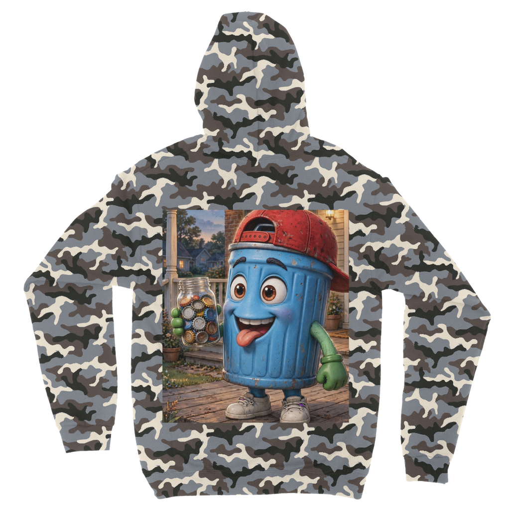 Trash Can Row Camouflage Adult Hoodie