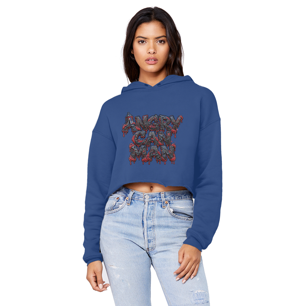 ANGRY CAN MAN 2.0 Cropped Raw Edge Boyfriend Hoodie