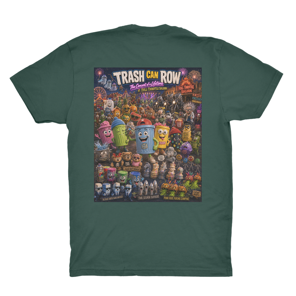 Trash Can Row CONCERT FOR A LIFETIME Organic Adult T-Shirt