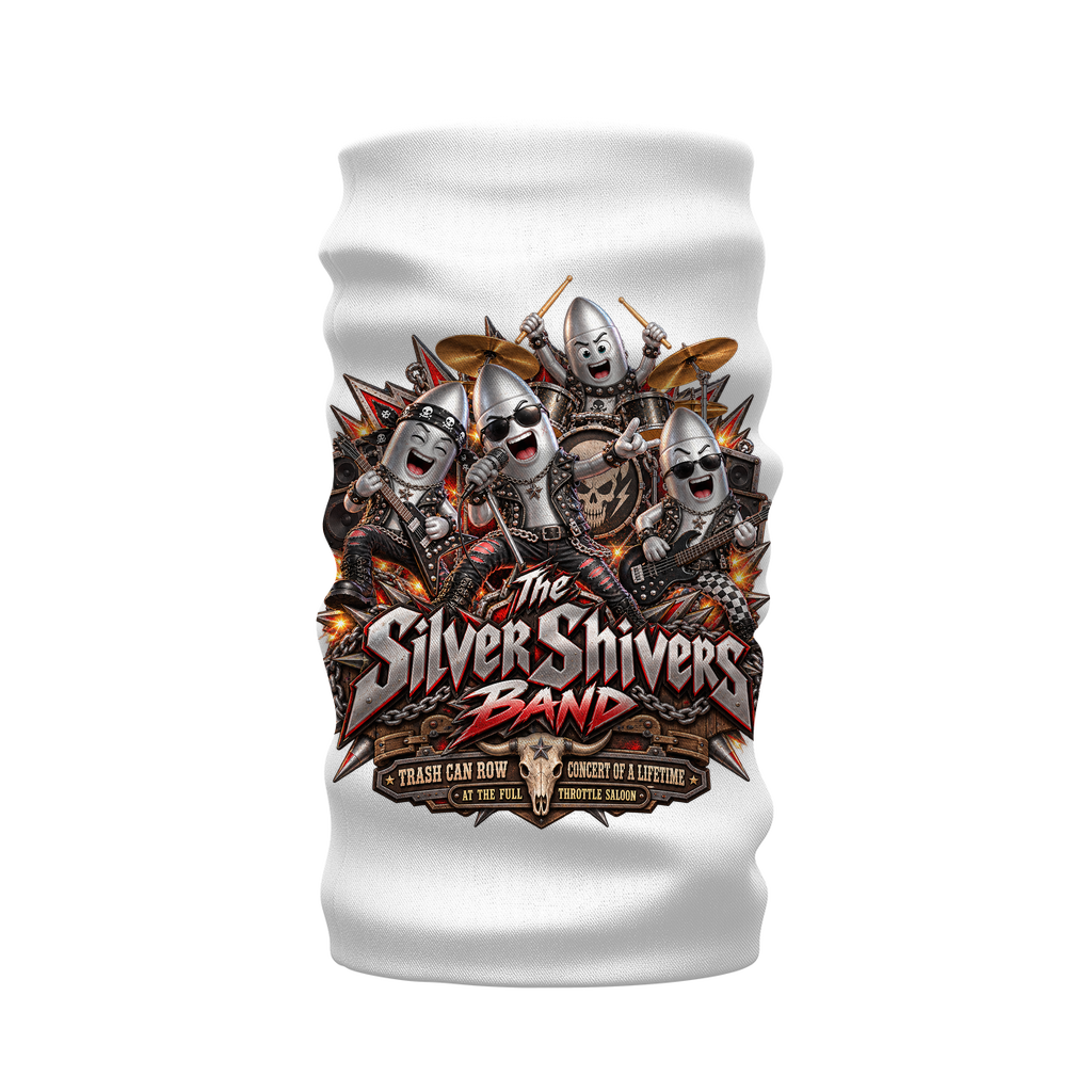 The Silver Shivers Band Sublimation Neck Warmer Morf Scarf