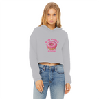AOC Ladies Cropped Raw Edge Hoodie