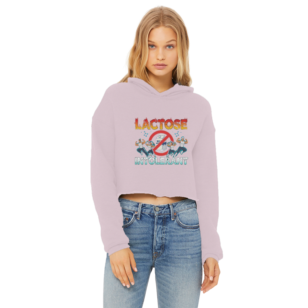 AOB Ladies Cropped Raw Edge Hoodie