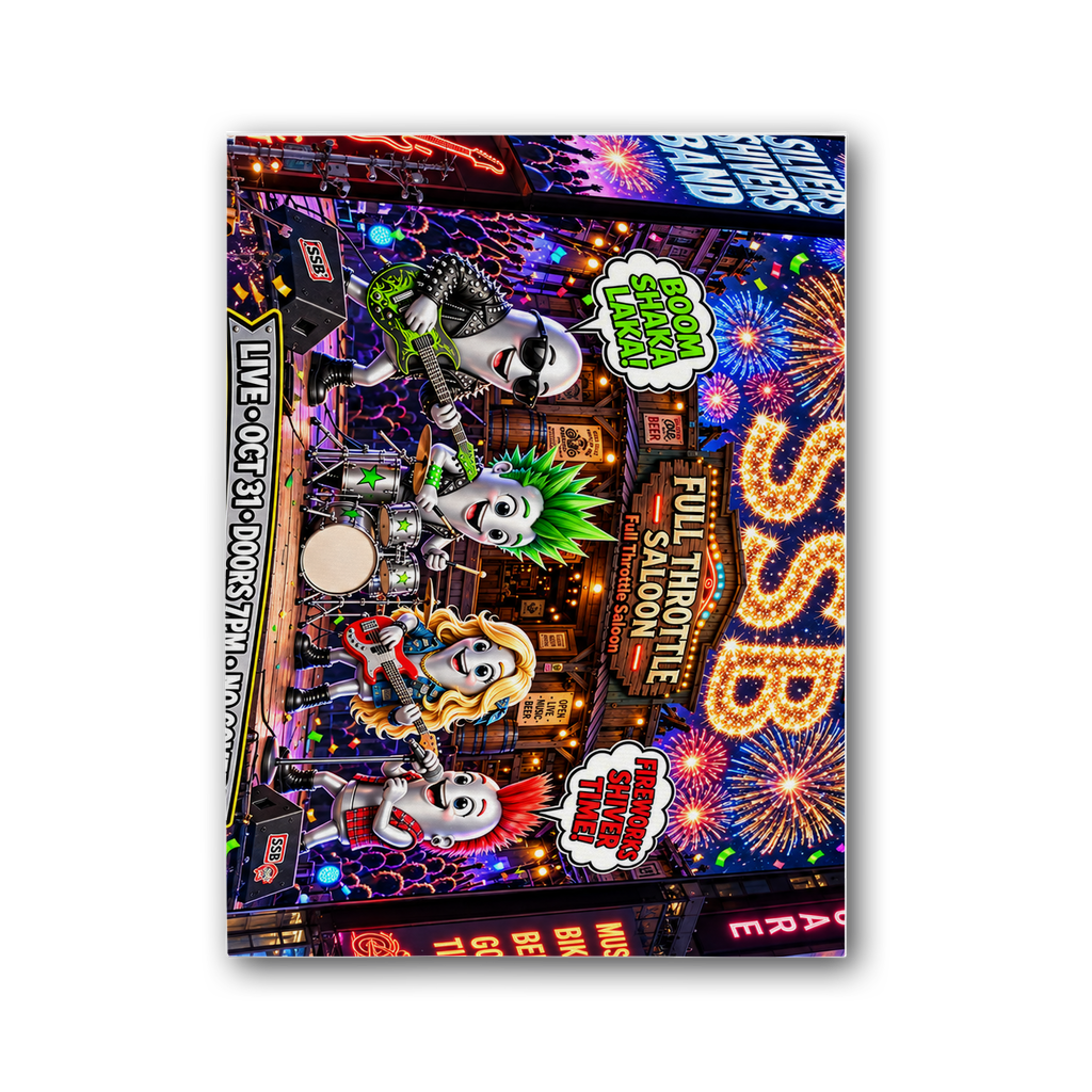 The Silver Shivers Band Premium Stretched Canvas