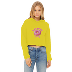 AOC Ladies Cropped Raw Edge Hoodie