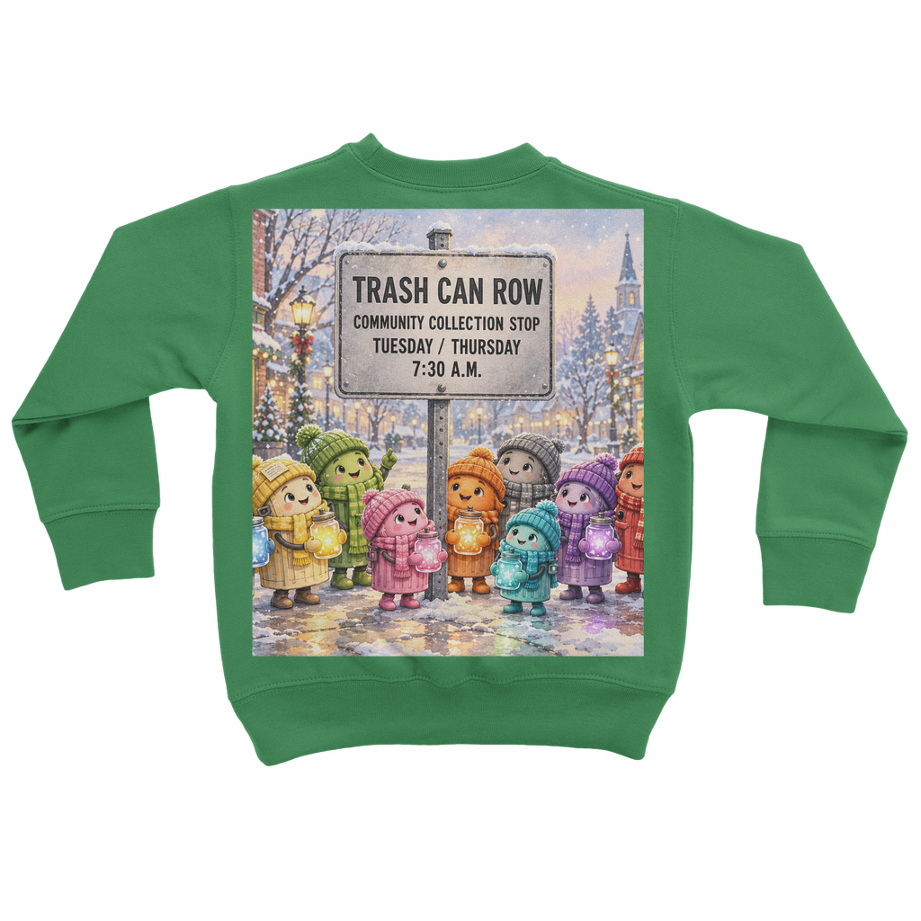 Trash Can Row Classic Kids Sweatshirt