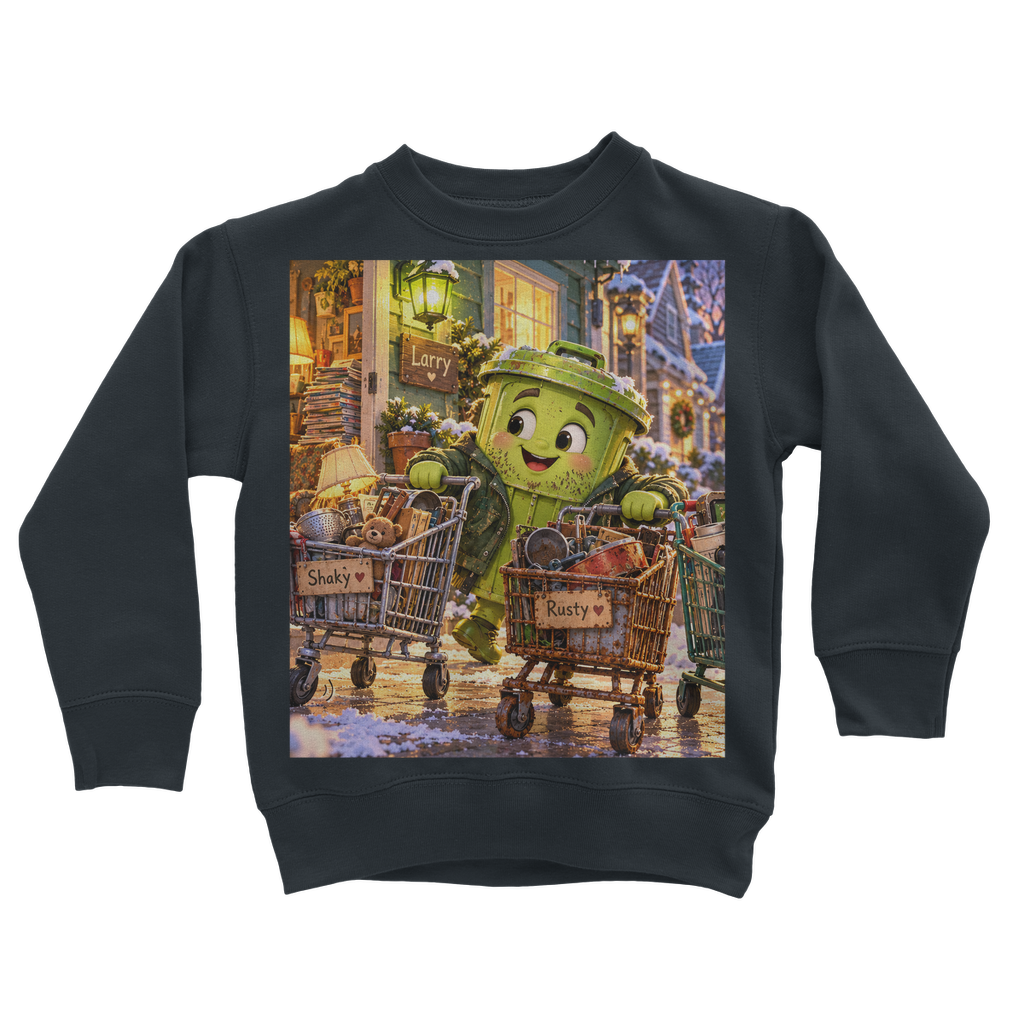 Trash Can Row Classic Kids Sweatshirt